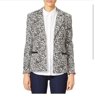 Hunter Bell Casper Blazer Jacket Black and White Animal Print size 2